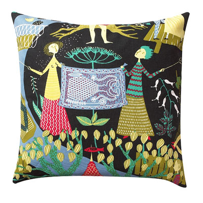 The Pleasure Garden Pillow Black
