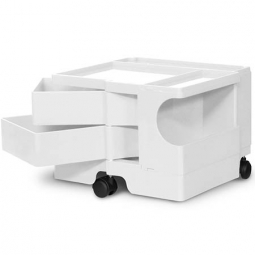 BOBY 2-Drawer 12.5" Smart Cart Organizer on Wheels, White