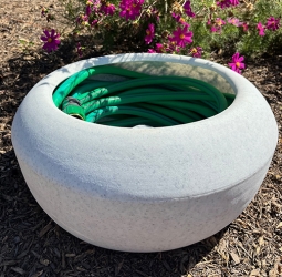 Modern Planters: Contemporary Planter Styled Garden Hose Reel  Marble