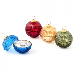 Jewel Lidded Ornament Container Set of 4