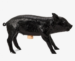 Bank in the Shape of a Pig - Black Chrome Piggy Banks