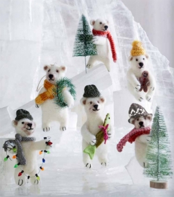 Merry Polar Bears - Felt Christmas Tree Decorations