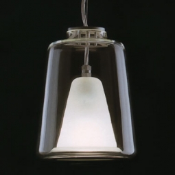 Lanterna Large Oluce Italian Glass Pendant Lamp