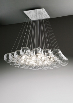 Valenti Luce: Marco Agnoli Sphere 37 Pendant Lamp Glass Chandelier