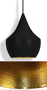 Beat Pendant Light Fat 9.5-inch Black/Copper Pendant from Tom Dixon