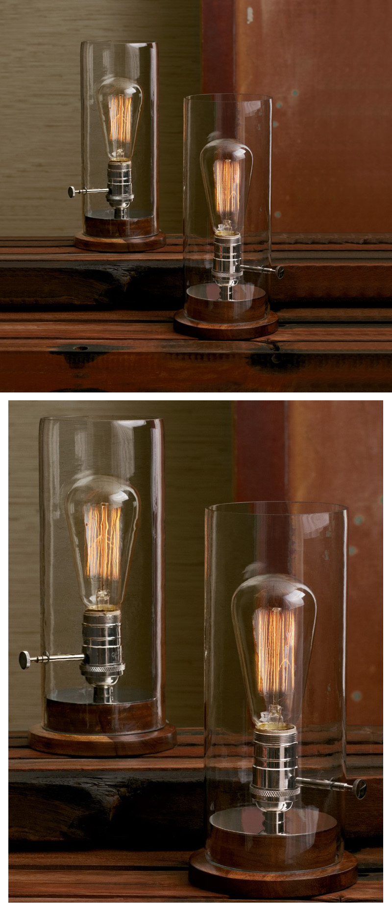 Classic Glass Edison Period Tungsten Filament Table Lamp NOVA68