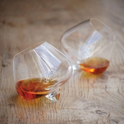 Modern Stemless Cognac Glass Set/2