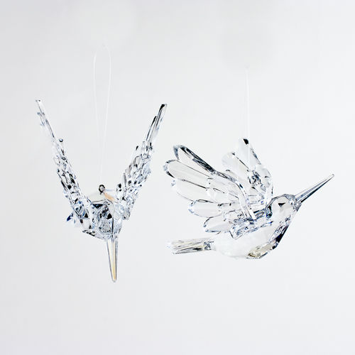Crystal Clear Hummingbird Transparent Ornaments (set/24 