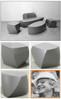 Frank Gehry Original Heller Modern Twist Cube, Silver