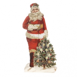 Christmas Santa holding Christmas Tree Decoration