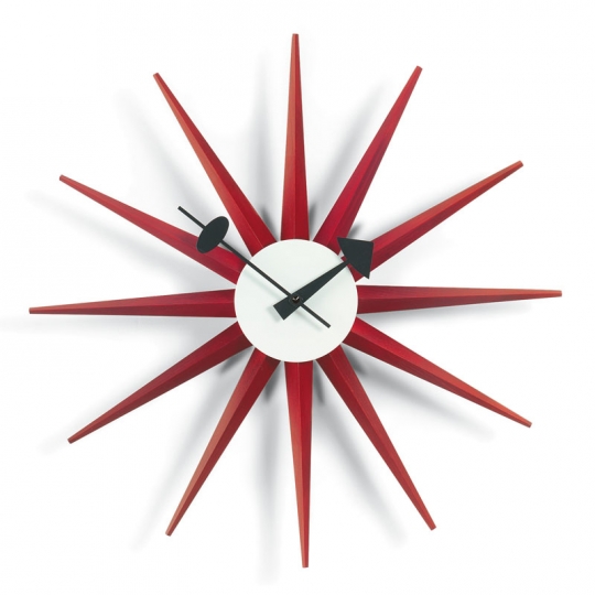 Nelson™ Sunburst Clock - Red | NOVA68.com
