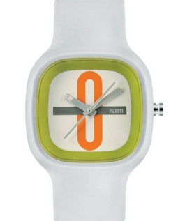 Alessi Unisex AL10021 Kaj White Polyurethane Strap Watch