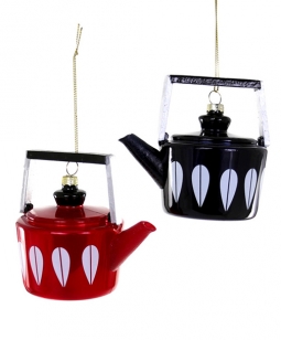 Mid Centry Modern Retro Kettle Ornament (Set of 2)