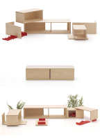 Mini Box Wooden Modular Building Toy and Decorative Object