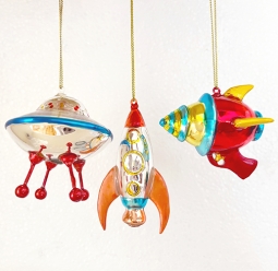 Mini Space Ornament | retro Christmas ornaments - Set of 3