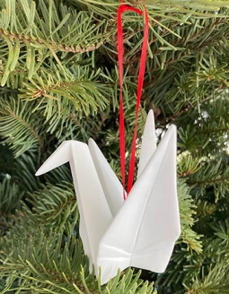 White Porcelain Bird Ornaments / Bird Theme Christmas tree Ornaments