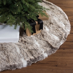 Faux Snow Mink Christmas Tree Skirt 60"