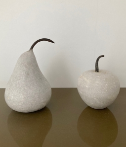 Modern Marble Fruit Collection Apple and Pear