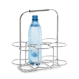 6-Bottle Chrome Wire Carrier with Handle