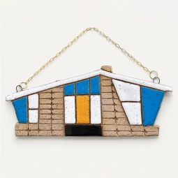 Mid Century Modern Houses Wall Hangers