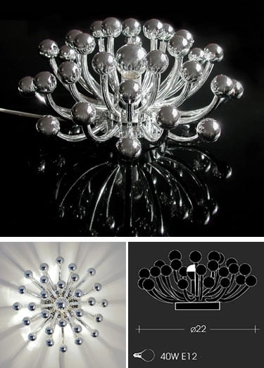 Valenti Luce: Studio Tetrarch Pistillino Lamp Chrome: NOVA68.com