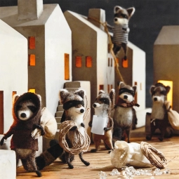 Felt Raccoon Bandits Christmas Tree Ornaments – Set of 6