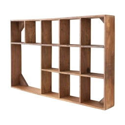 Reclaimed Wood Vintage Reproduction Wall Shelf – 12 Compartments