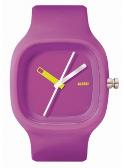 Alessi Unisex AL10015 Kaj Violet Purple Polyurethane Strap Watch