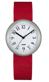 Alessi AL6004-R Stylish Record Watch 'Red Leather'