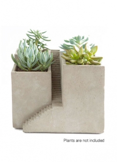 Cement Modern Architectural Cube Planter - Style 3