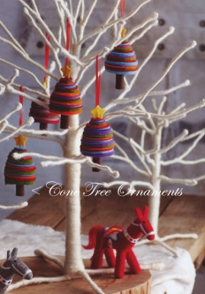 Star Topped Cone Tree Christmas Tree Ornaments Set of 10