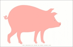 Enzo Mari: Il Porcello Modern Pink Pig Poster