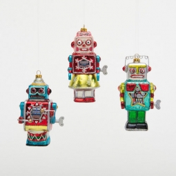 5" Wacky Retro Vintage Wind-Up Robot Christmas Ornament