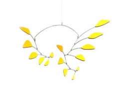 Motion in Yellow: Steel Ceiling Mobile