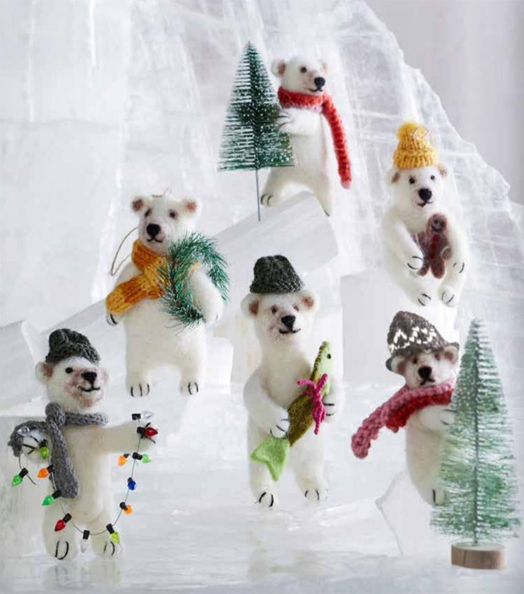 Merry Polar Bears - Felt Christmas Tree Decorations: NOVA68.com