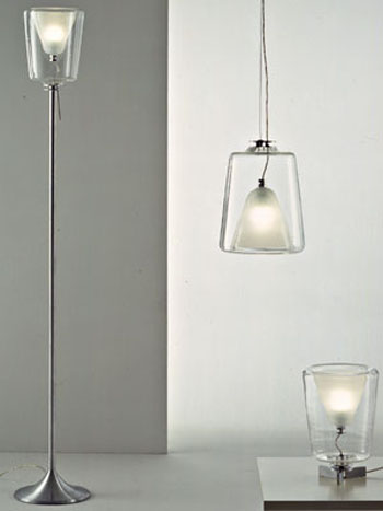 Oluce Laudani and Romanelli Lanterna Italian Glass Floor ...