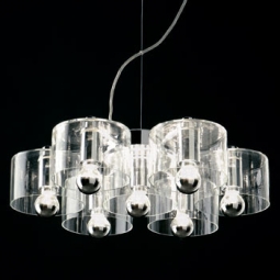 Laudani & Romanelli: Oluce Fiore 423 Glass Chandelier, Clear