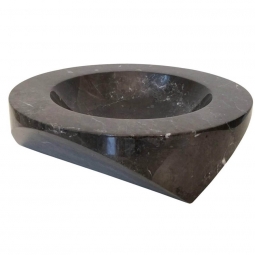 Enzo Mari: Paros D1 Black Marble Bowl by Danese Milano