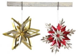 Retro 1950s Style Jumbo Snowflake Christmas Ornament (set of 2)