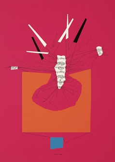 Bruno Munari: Ricostruzione Teorica Rosa Modern Italian Poster