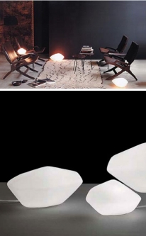 Stone of glass : Luminous Rock Lighting by Oluce