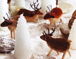 Santa's Reindeer Bottlebrush Tree Ornaments