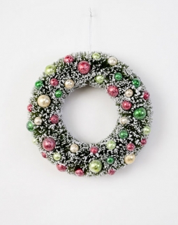 Snow-Flocked Christmas Wreath - 15" Modern Holiday Decor