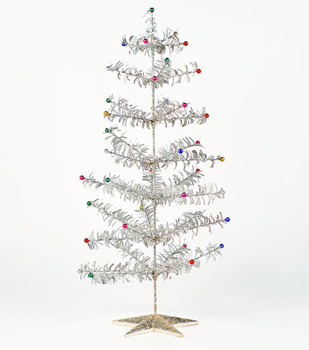 Retro 1950s Style Glitter Tinsel Christmas Tree, Small 