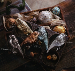 Mercury glass bird ornaments with clips