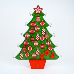 Tinsel Tree Advent Calendar With 24 ornaments