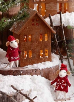 Christmas Tree Ornaments: Yuletide Mice Set of 5
