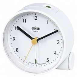 Braun Round Travel Alarm Clock White