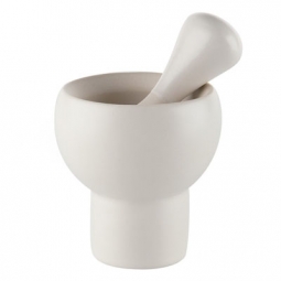 White Stoneware Alessi Aroma Mortar and Pestle