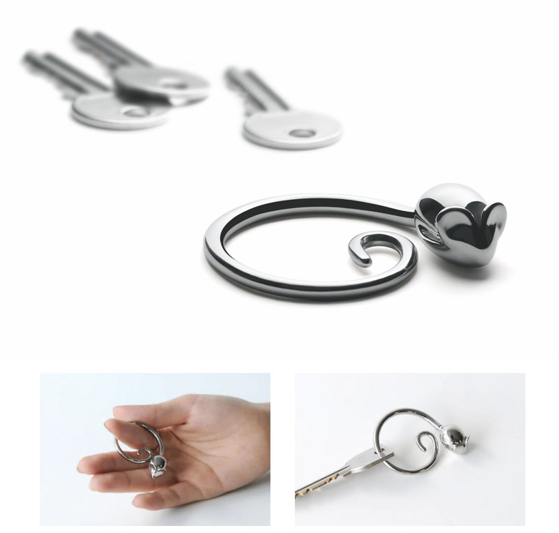 Alessi Stainless Steel Pip Key Ring